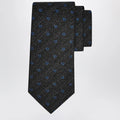 Ferragamo Grey/Light Blue Gancini Chevron Tie