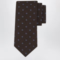Ferragamo Brown/Light Blue Gancini Chevron Tie