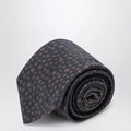 Ferragamo Marine/Brown polka-dot silk tie