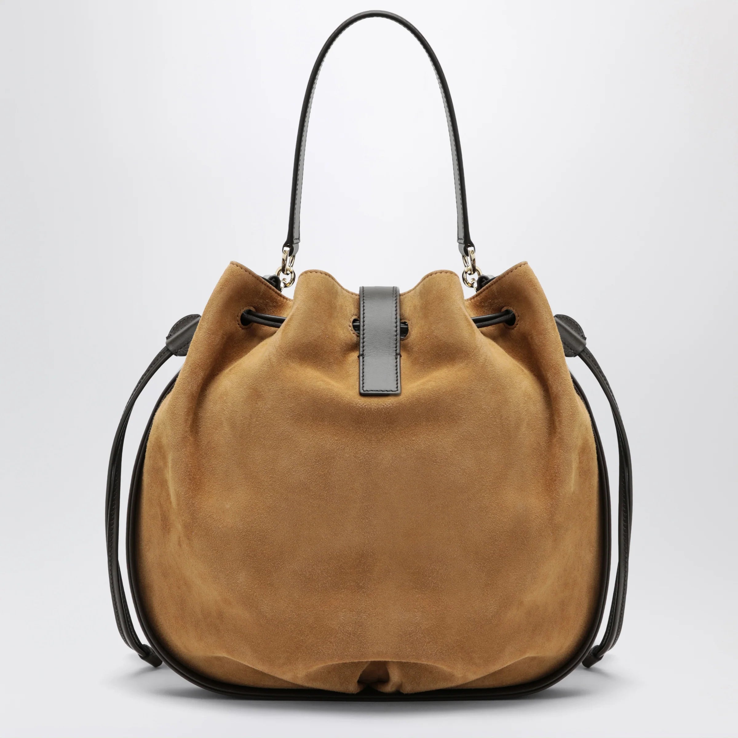 Ferragamo Hug bucket bag with buckle in Natural