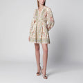 ZIMMERMANN Roselight Mini Dress in Sage Floral Linen