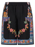 Versace Coral Theatre Print Bermuda Shorts