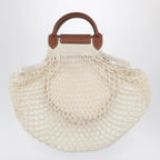 Longchamp Ecru La Pliage Filet small