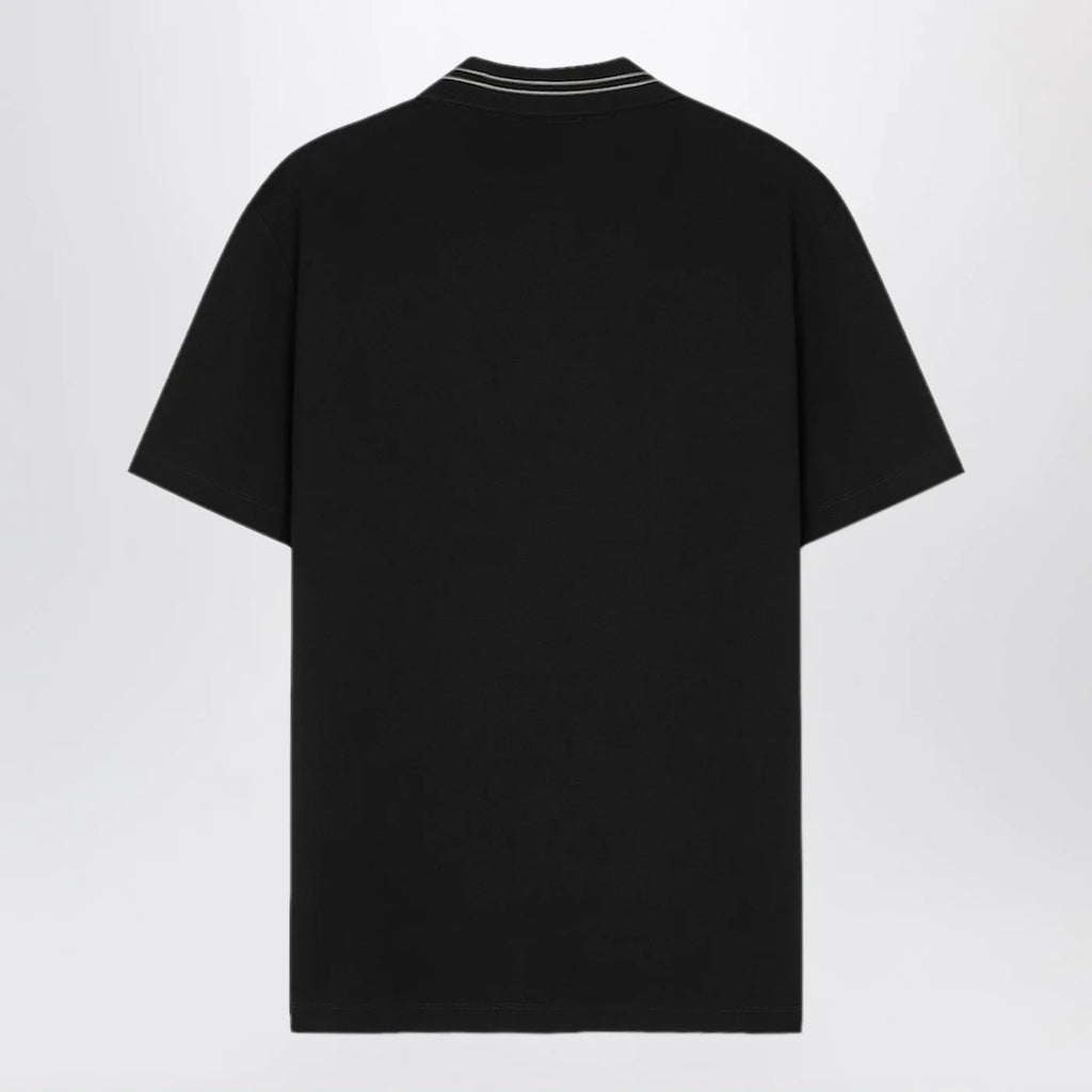 Versace Black polo shirt with Medusa embroidery