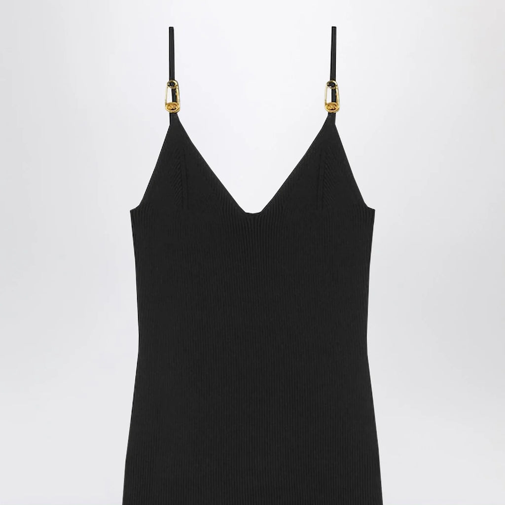 Versace Black knitted midi dress