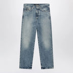 Versace Blue washed-effect jeans with small studs