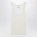 Versace Cream wool tank top with logo embroidery