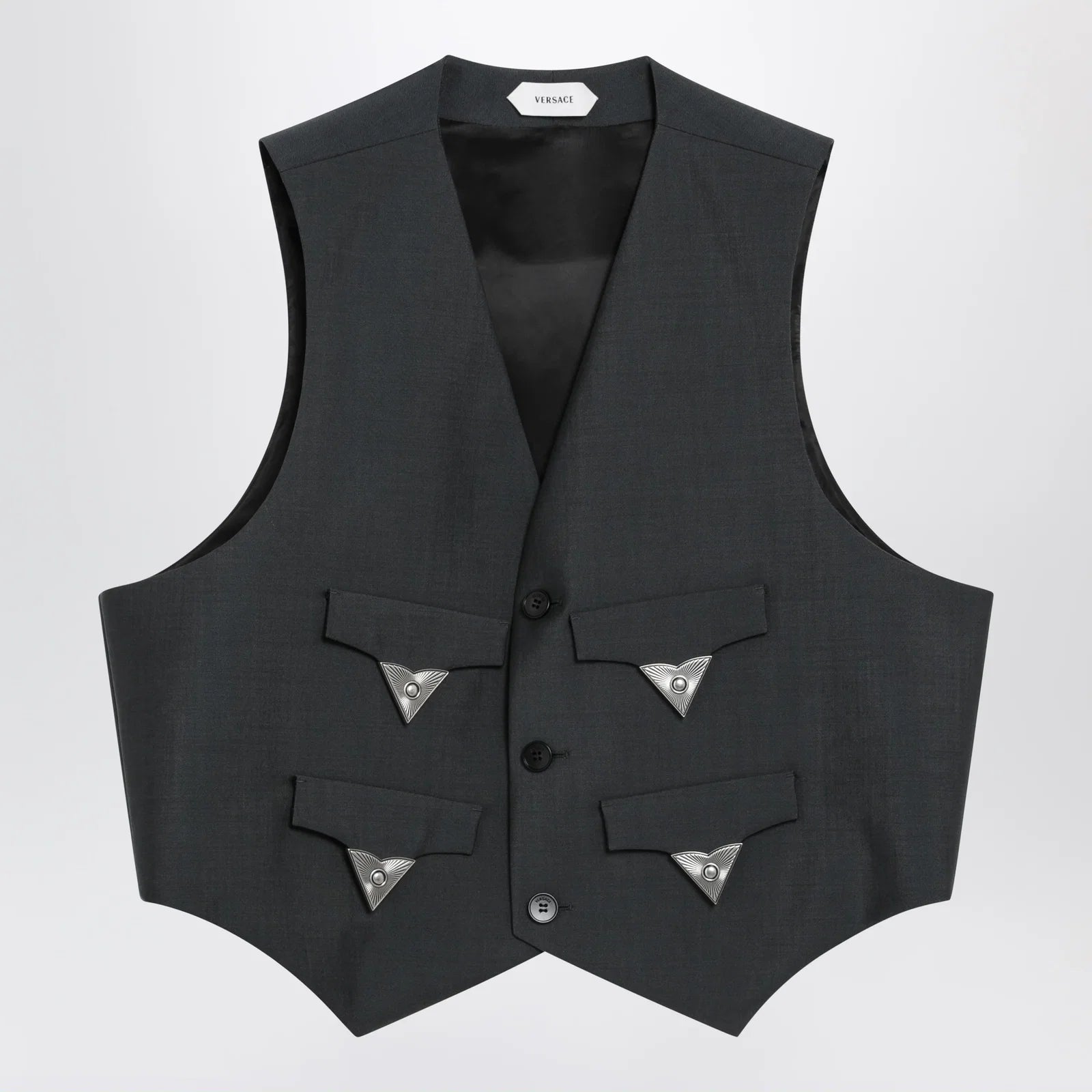Versace Grey mohair wool vest