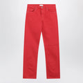 Versace Straight-leg cotton denim jeans in red