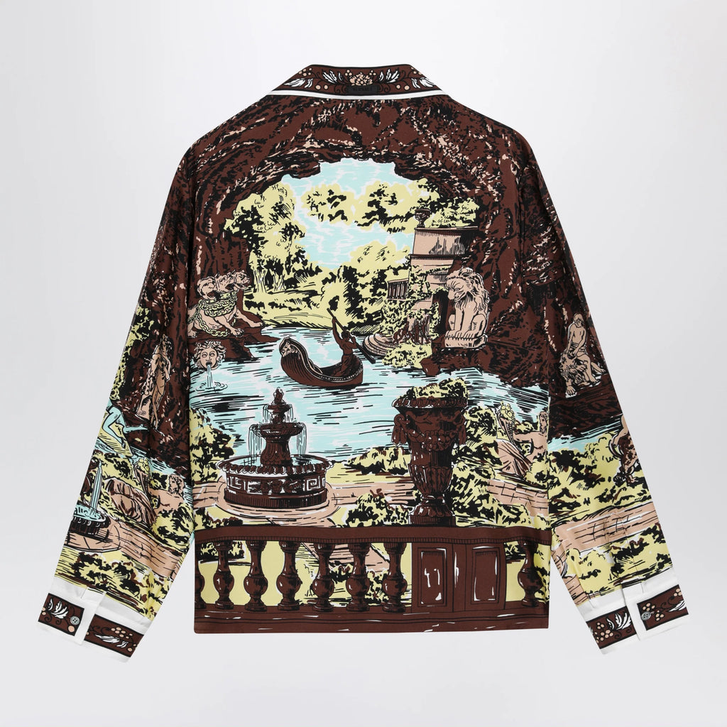 Versace Slim printed silk twill shirt