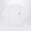Versace White cotton jersey T-shirt with Medusa embroidery