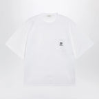 Versace White cotton jersey T-shirt with Medusa embroidery
