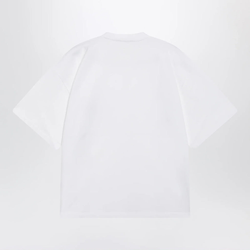 Versace White cotton jersey T-shirt with Medusa embroidery