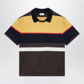 Versace Color-block striped cotton polo T-shirt