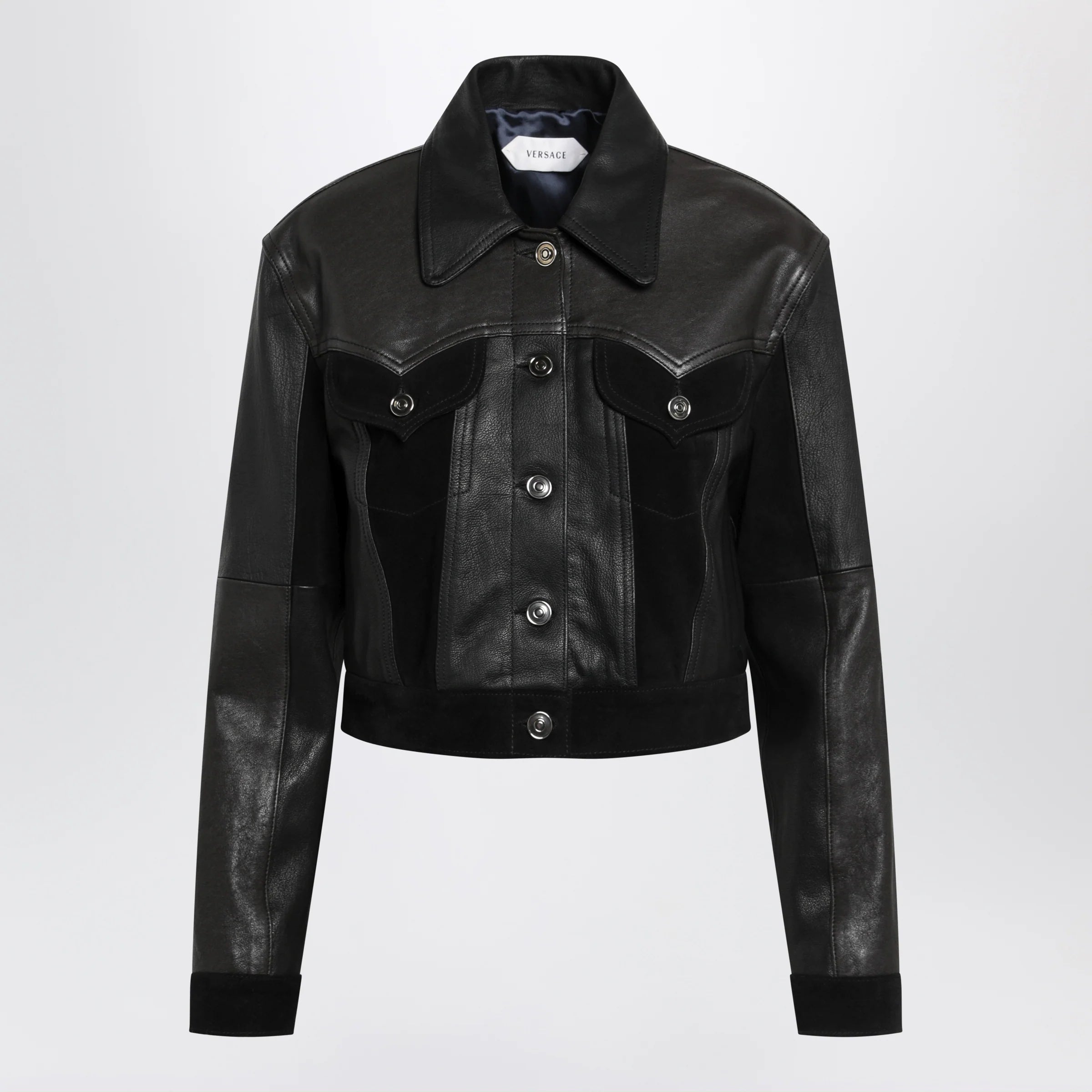 Versace Slim black leather blouson