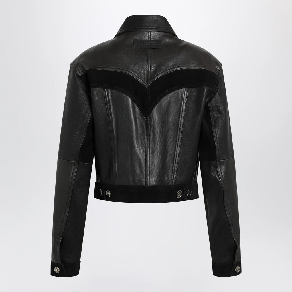 Versace Slim black leather blouson
