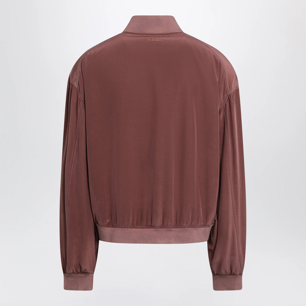 Versace Aubergine silk bomber jacket