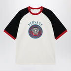 Versace White/black cotton T-shirt with Medusa print