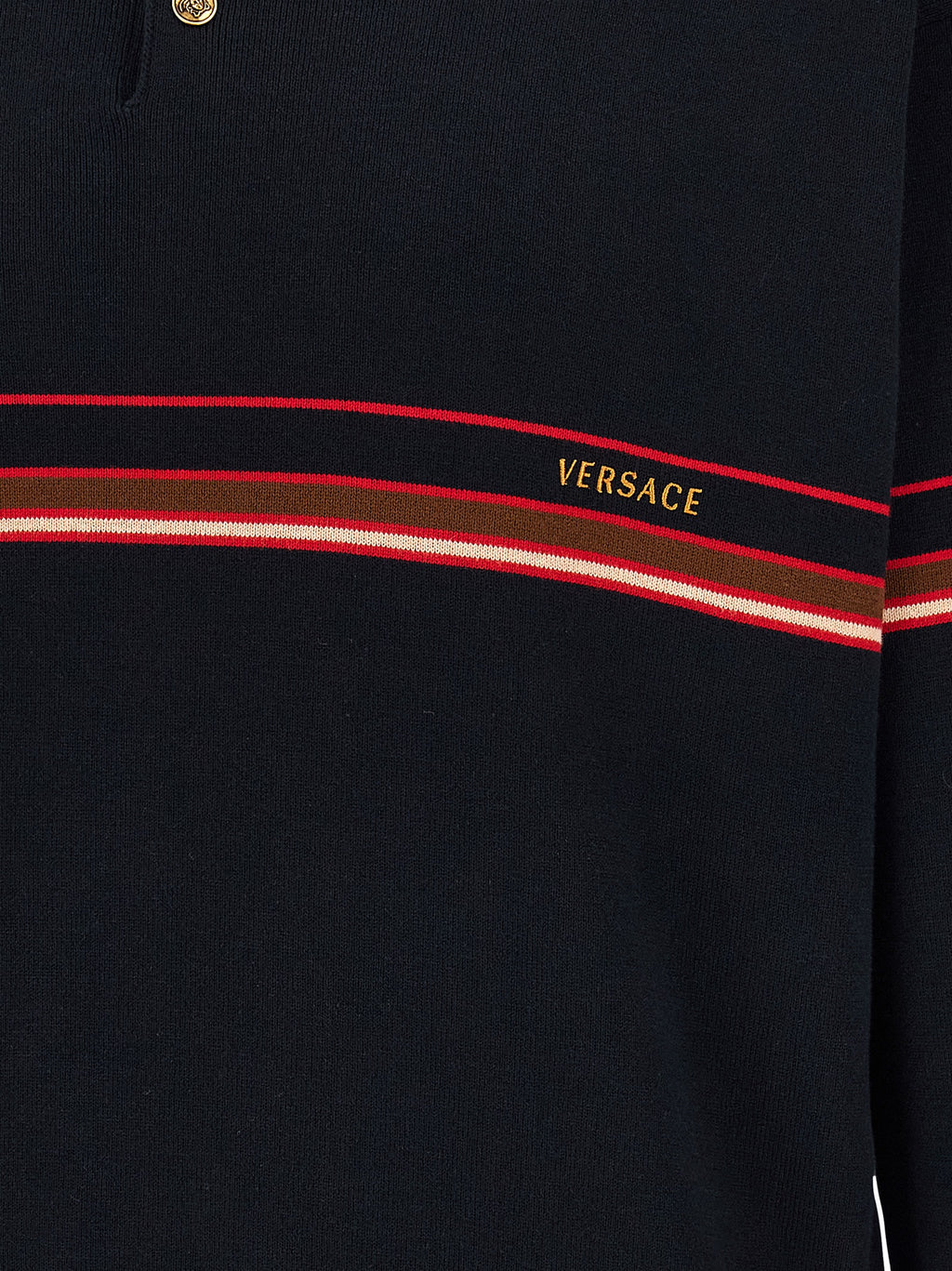Versace Inlaid Striped Polo Shirt