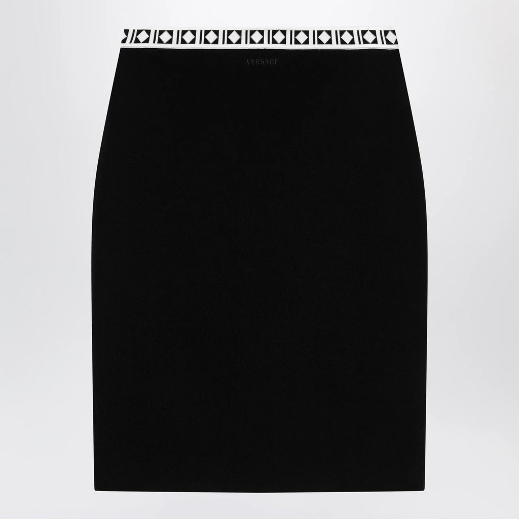 Versace Jacquard viscose-blend midi skirt in black
