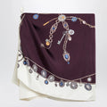 Versace Stolen Jewels printed silk twill mini skirt in burgundy