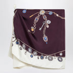 Versace Stolen Jewels printed silk twill mini skirt in burgundy