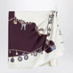 Versace Stolen Jewels printed silk twill mini skirt in burgundy