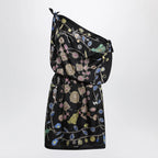 Versace Black Printed Silk Twill Dress