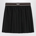 Versace Black Wool and Mohair Pleated Mini Skirt