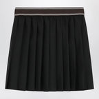 Versace Black Wool and Mohair Pleated Mini Skirt