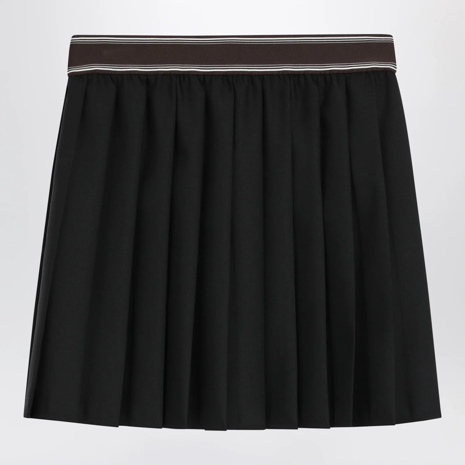 Versace Black Wool and Mohair Pleated Mini Skirt