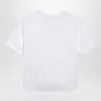 Versace Slim cotton jersey T-shirt with embroidered logo, white