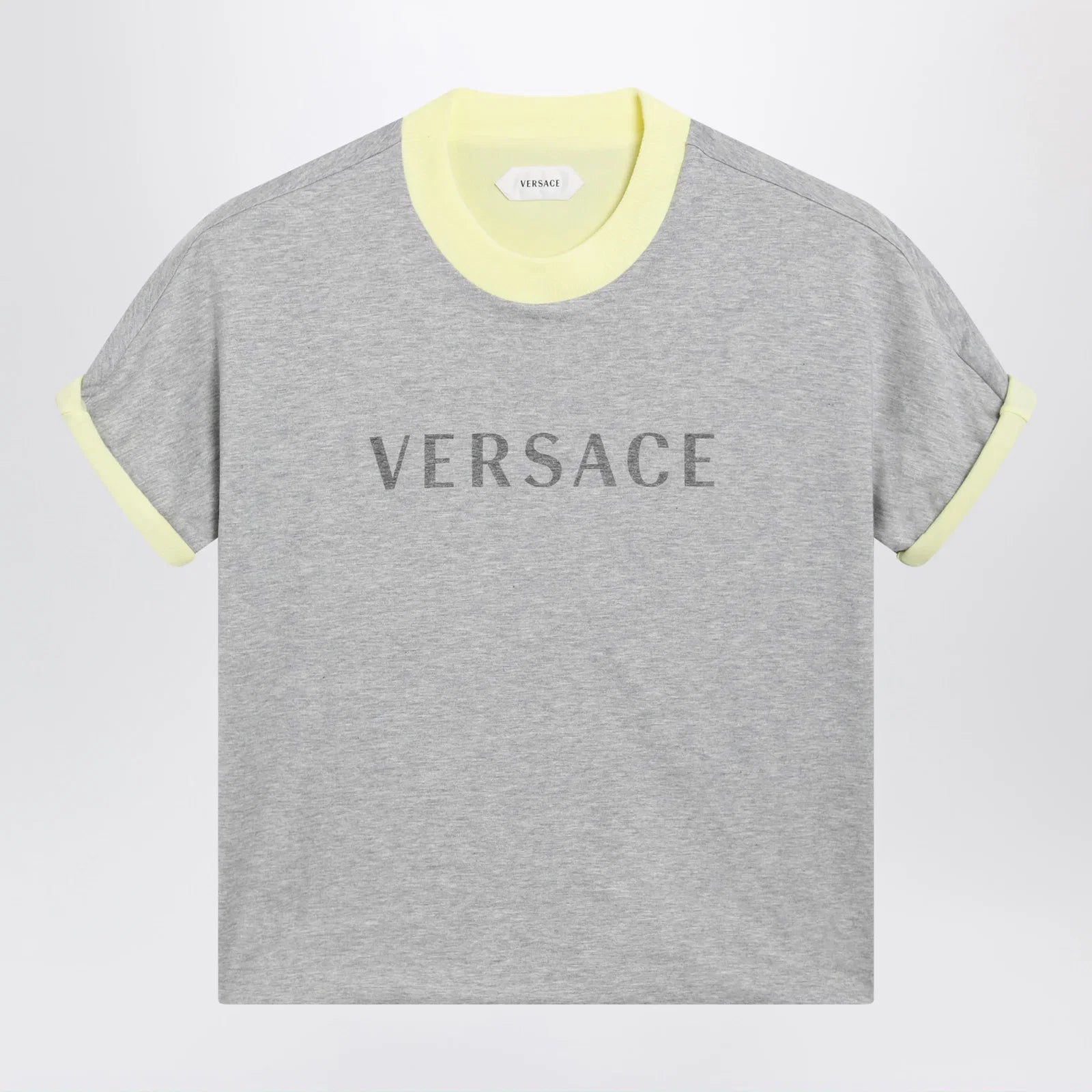 Versace Reversible grey/yellow cotton jersey T-shirt