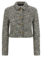 Versace Bouclé Wool Blend Blouson Jacket