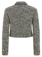 Versace Bouclé Wool Blend Blouson Jacket