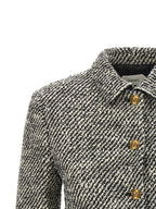 Versace Bouclé Wool Blend Blouson Jacket