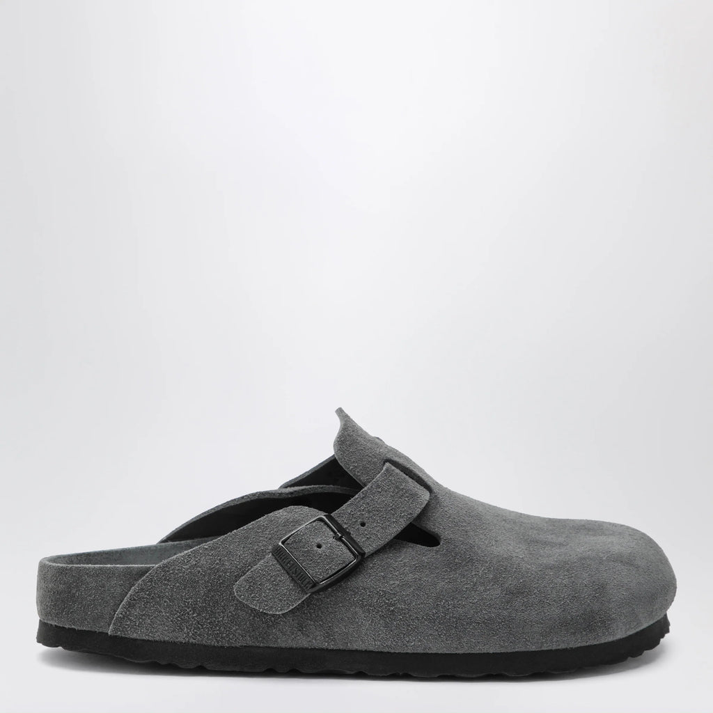 Birkenstock Boston suede clogs in charcoal