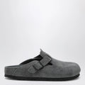 Birkenstock Boston suede clogs in charcoal