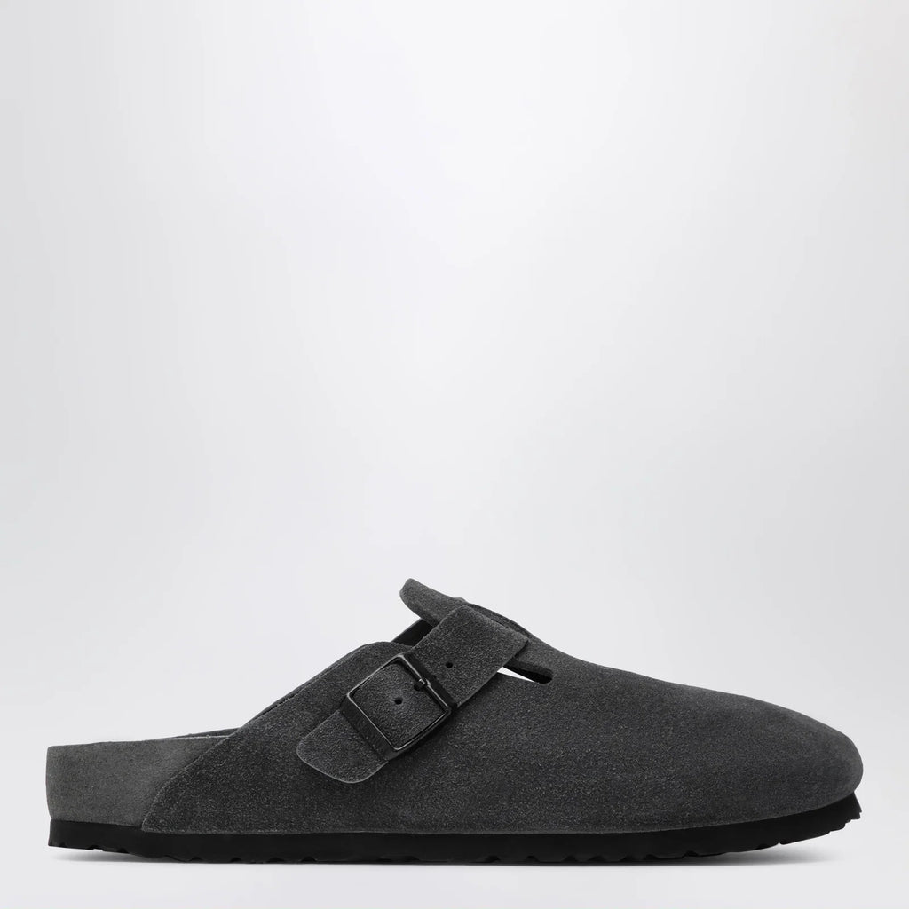 Birkenstock Boston suede clogs in charcoal