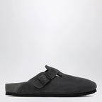 Birkenstock Boston suede clogs in charcoal