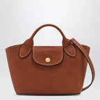 Longchamp XS Épure shopping bag in bullet brun leather