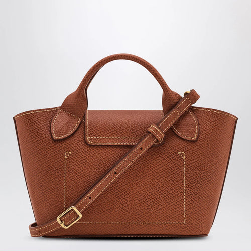 Longchamp XS Épure shopping bag in bullet brun leather