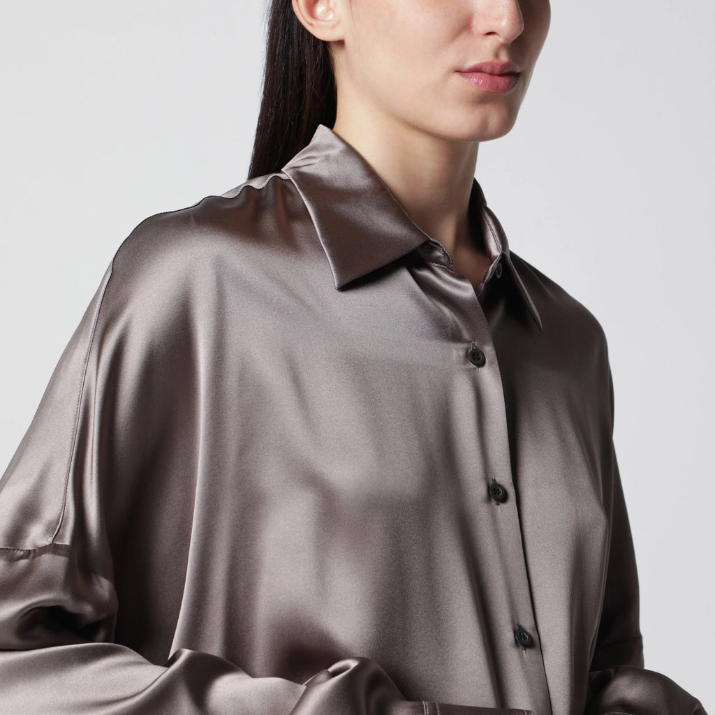 Dries Van Noten Shirt Taupe Color in Silk