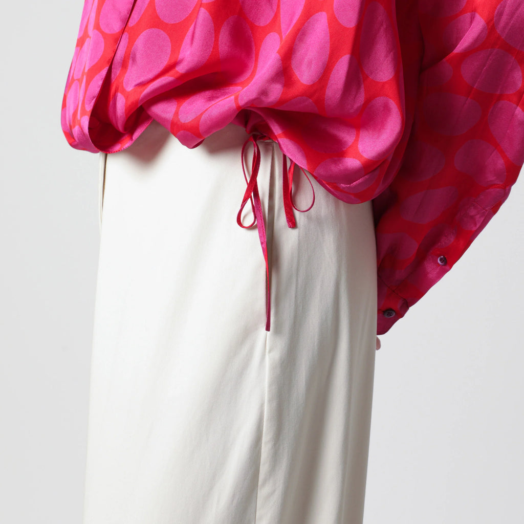 Dries Van Noten Crossed Shirt with Fuchsia Print