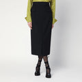 Dries Van Noten Black wool and mohair midi skirt