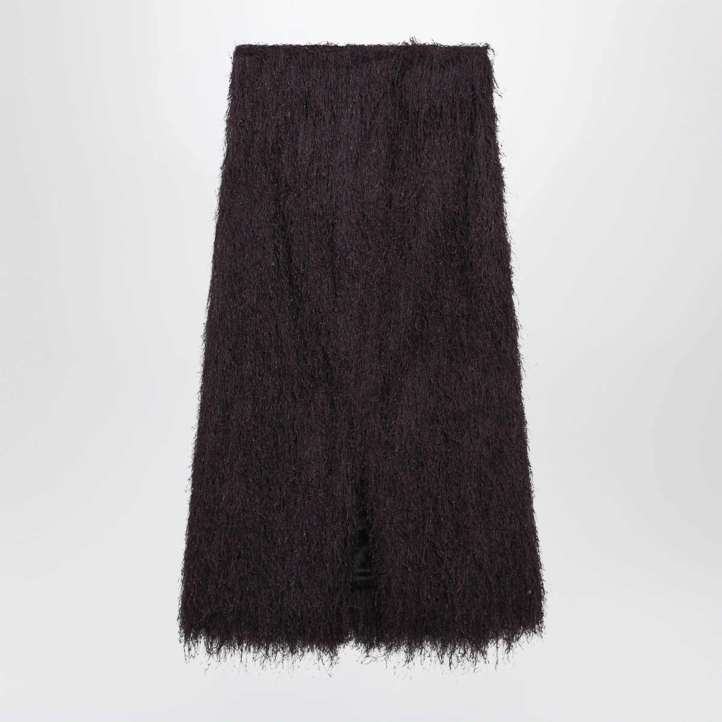 Dries Van Noten Dark purple midi skirt with fringes