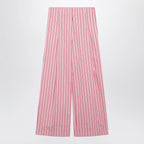 Dries Van Noten Wide pink striped trousers