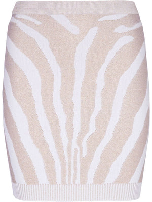 Balmain Zebra knit short skirt