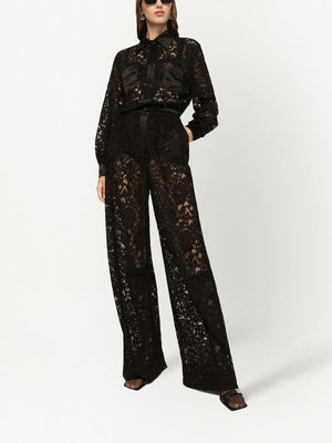 Dolce & Gabbana lace-trim long-sleeve jumpsuit