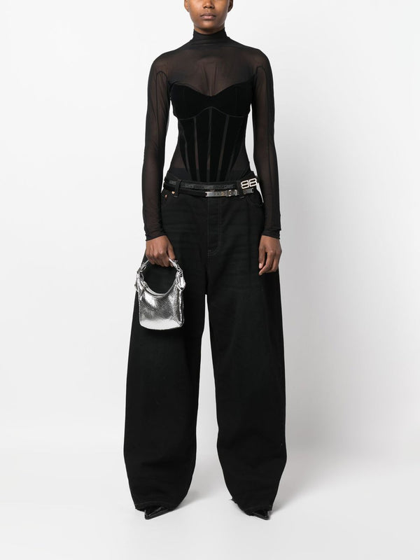 By Far Pre Cosmo metallic top-handle bag